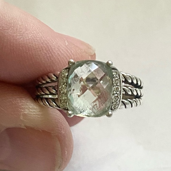 David Yurman Petite Wheaton Prasiolite & Diamond Ring - Picture 11 of 13